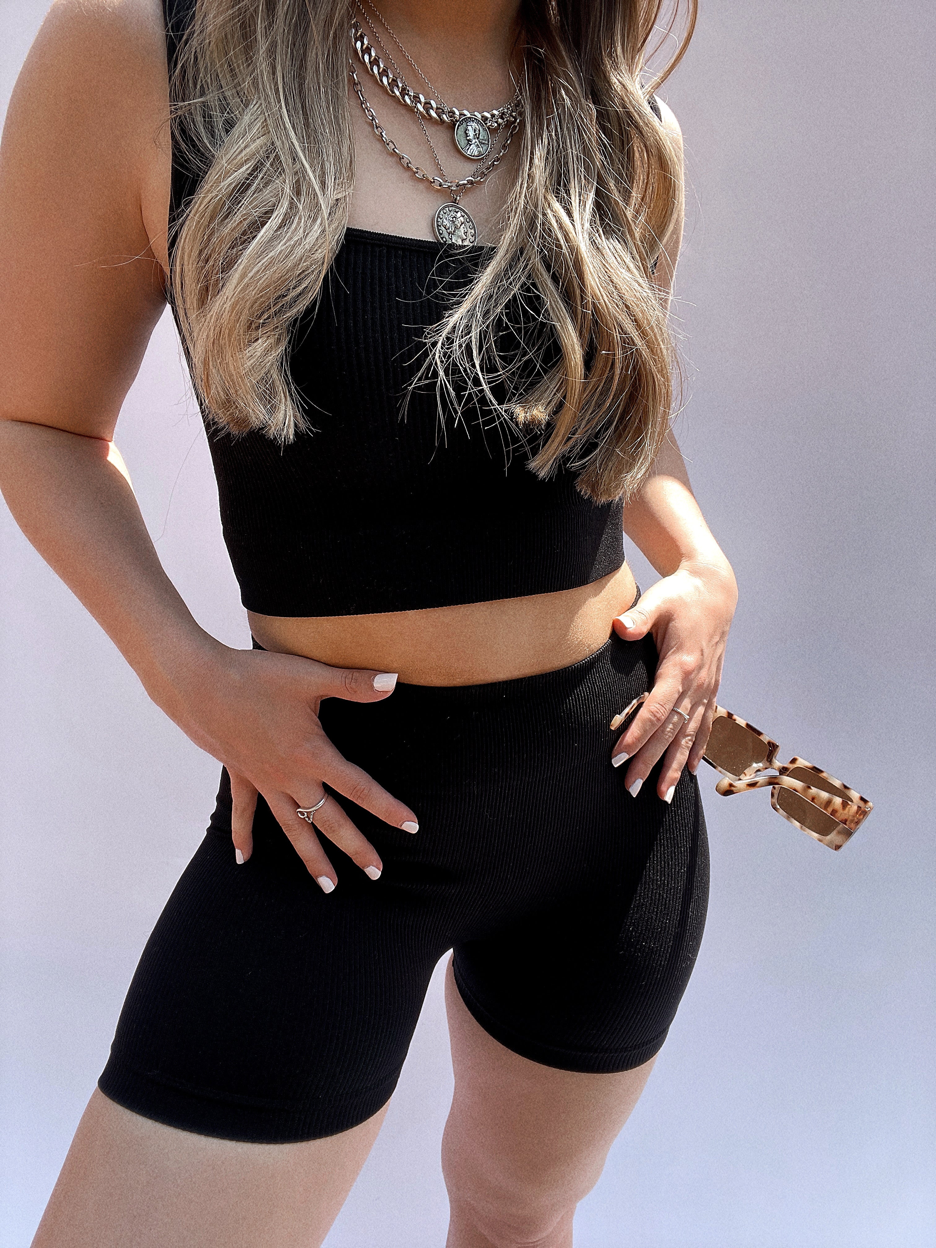 Seamless ribbed biker cheap shorts