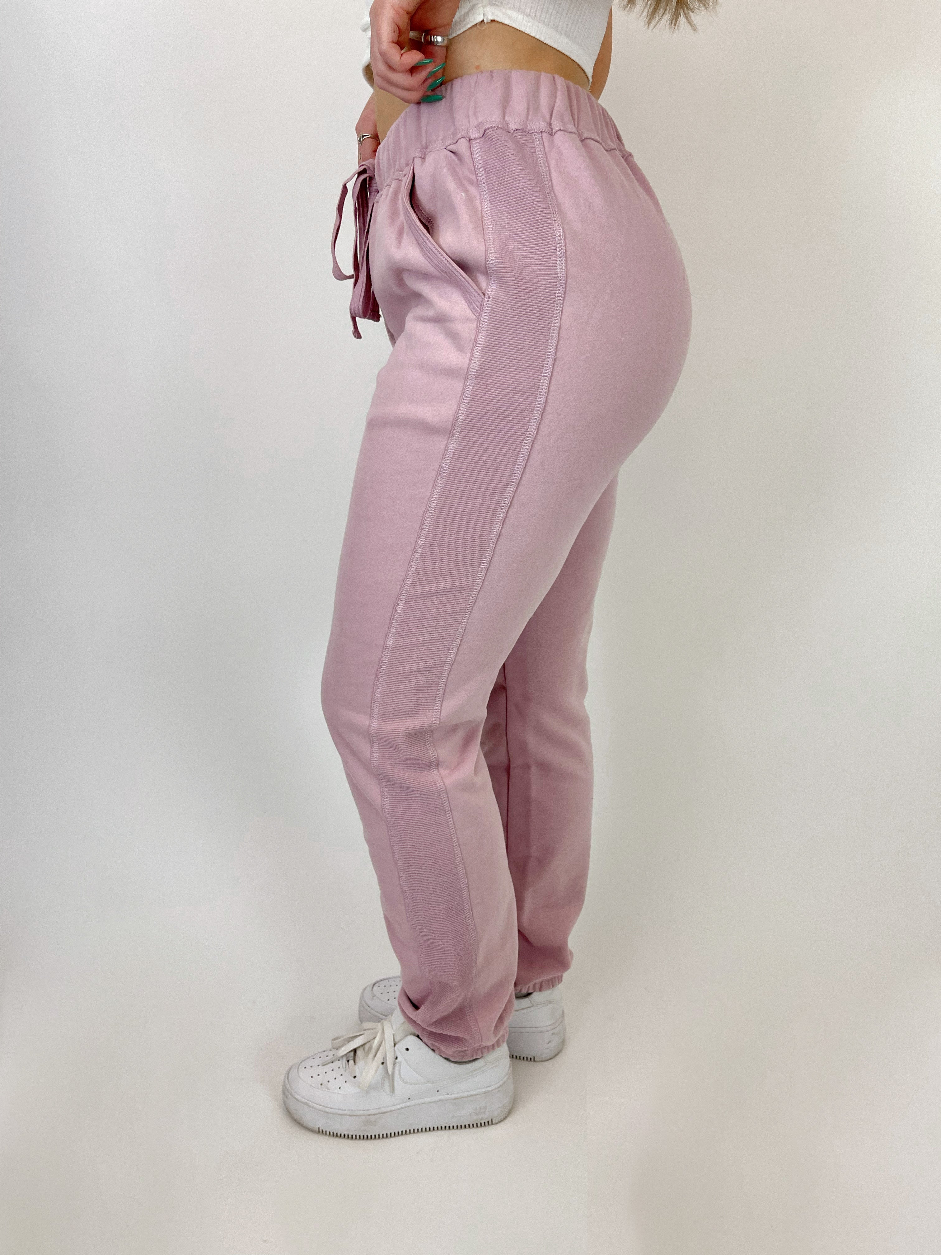 Blush pink joggers outlet