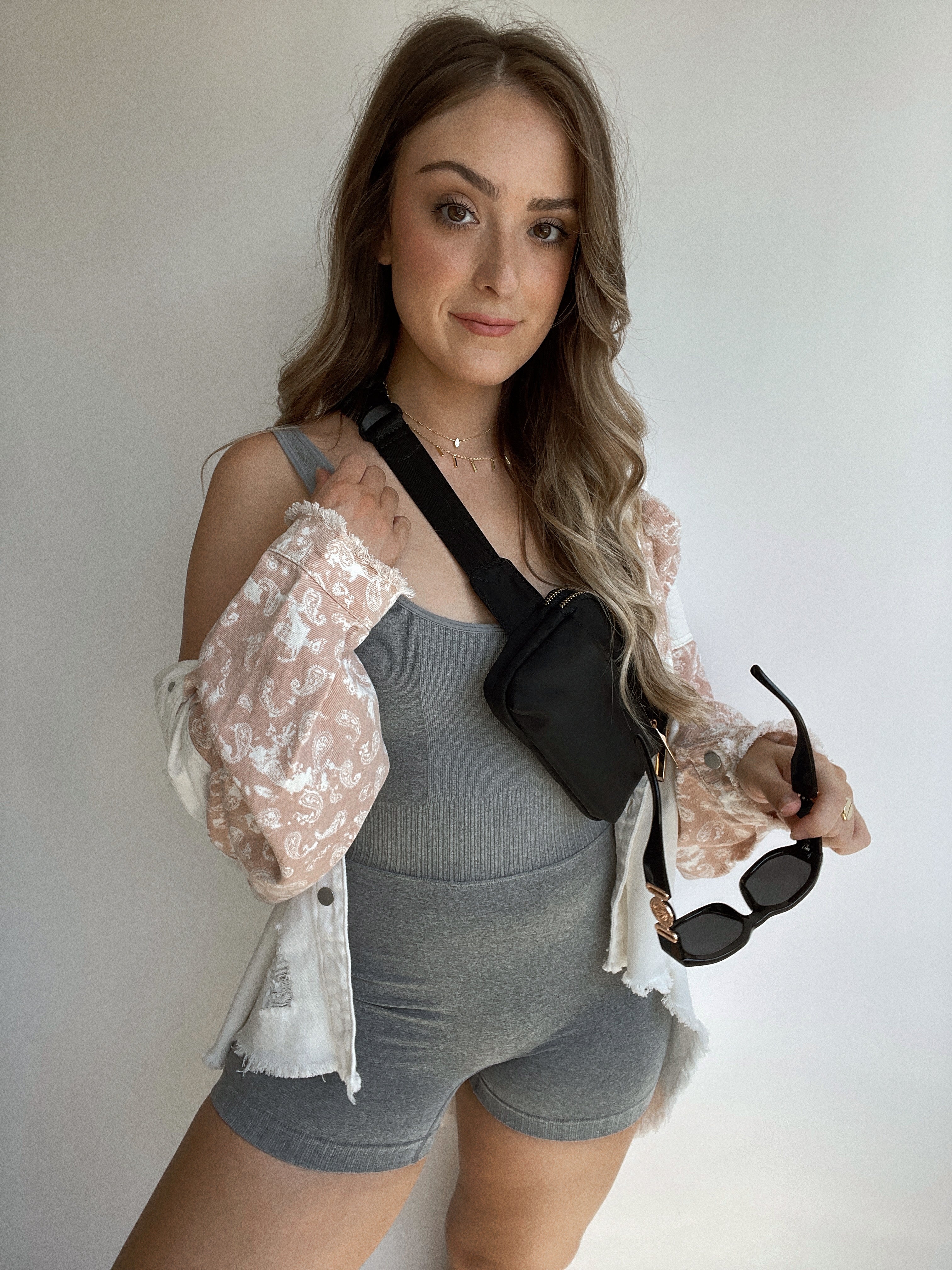 Keep it Casual Seamless Fitted Romper Heather Gray La Belle