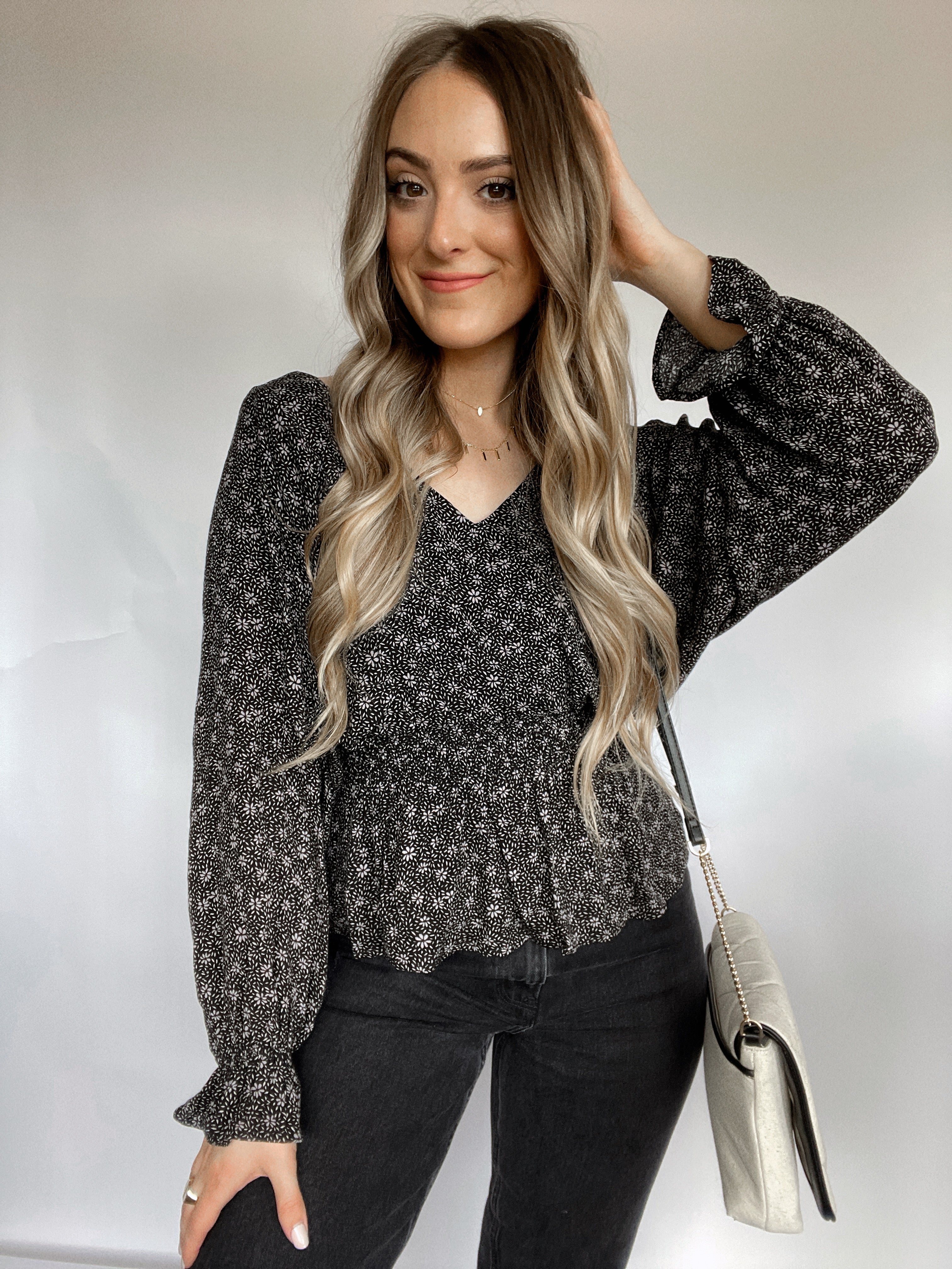 peplum black blouse